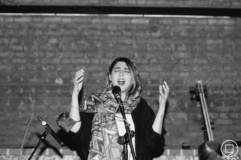 Niusha Ghorbani performing at RooBeRoo Mansion