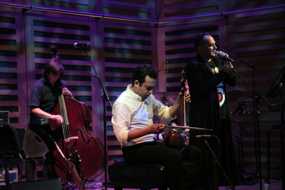 Ehsan Karami, Adib Rostami, and Dave O'Brien: Moments of improvised music at Vaak Stage 2023.