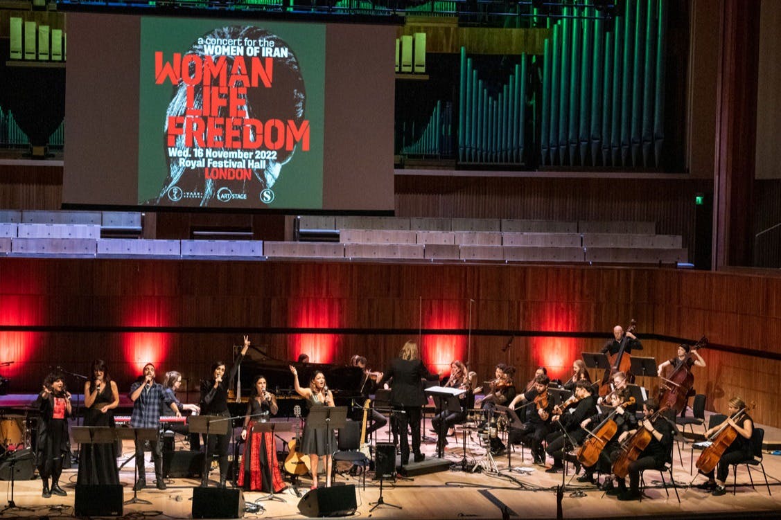 London Contemporary Orchestra with guest singers, performing "Baraye" by Shervin Hajipour